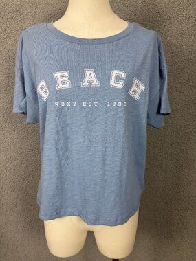Roxy Women's Infinity Blue Beach Graphic Tee Size Medium 100% Cotton NWT's